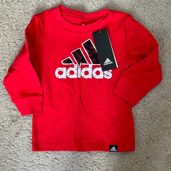 Adidas Infant Toddler Pant Set Long Sleeve Shirt Red Class New Set 12 months - Picture 3 of 5